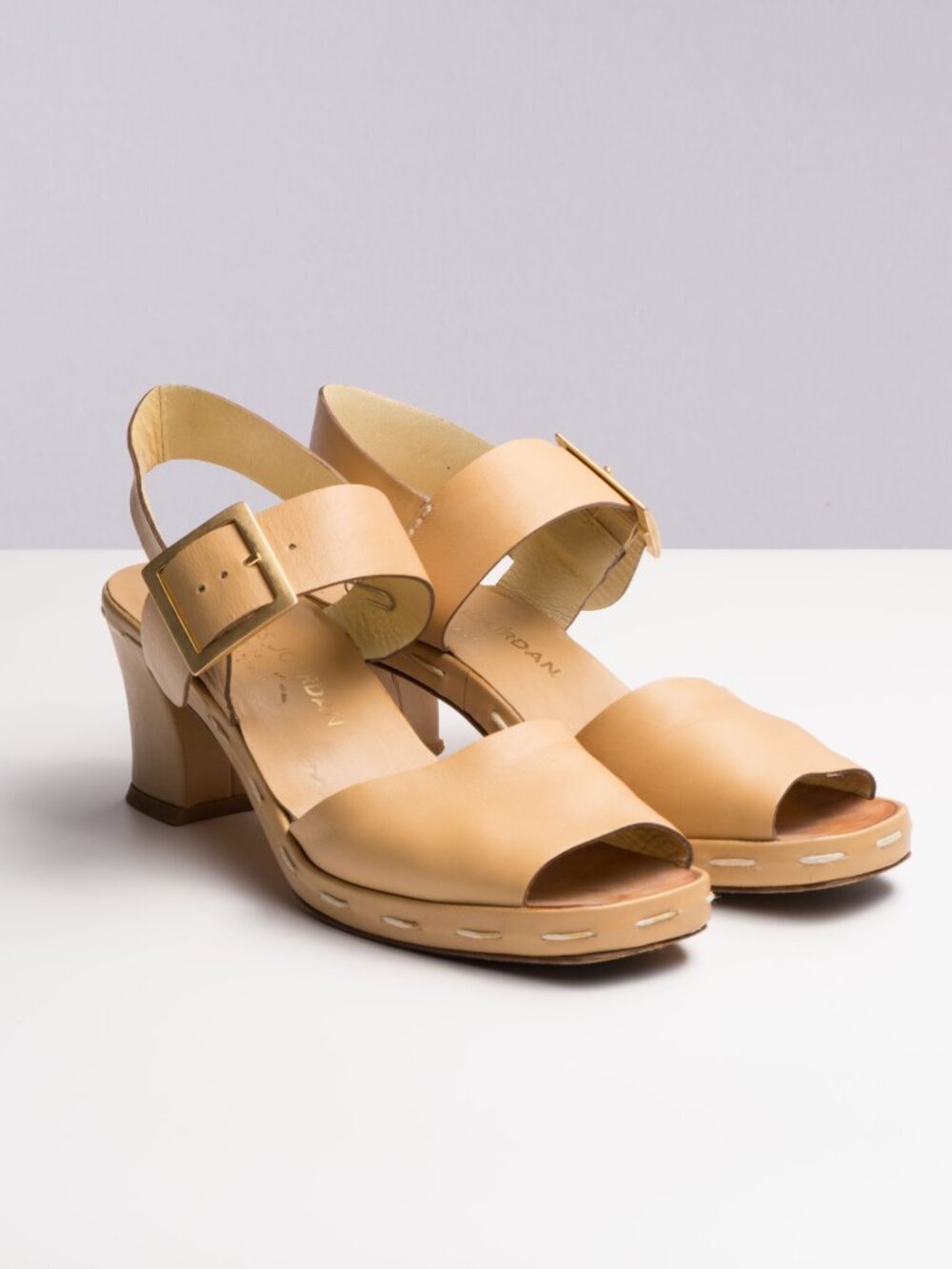 Charles Jourdan Tan Leather Platform Sandals Size US 8
